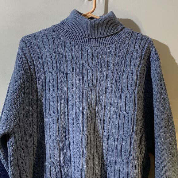 Baxter Wells Blue Knit Turtleneck Sweater Womens Size XL - Picture 2 of 5